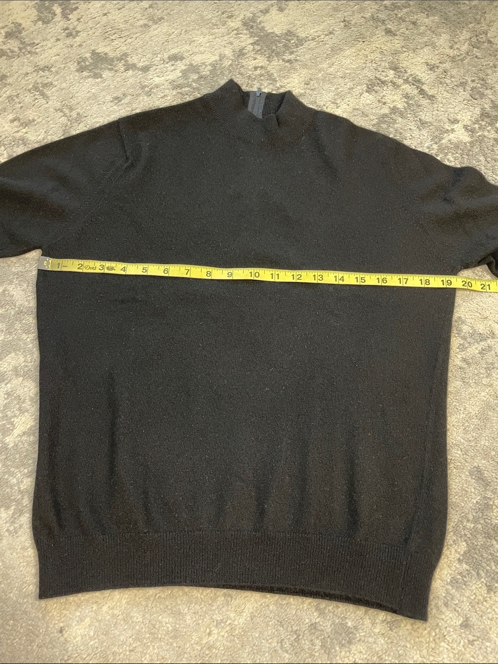 Vintage Pringle of Scotland 100% Cashmere Mock Neck Back Zip Sweater Black 40 - Picture 5 of 8